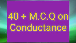 MCQ on conductance  Electrochemistry [upl. by Mccallion]