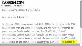 Under Armour’s Willful Digital Moves Case Solution amp Analysis Caseismcom [upl. by Sadnak]