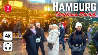 Hamburg Germany  Christmas Walking Tour in 4K 60fps 🇩🇪 Iphone 15 Pro 📹 [upl. by Saied]