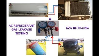 Refillingrecharging of refrigerant gas R410aR22 in Split Window AC hindi [upl. by Ludeman]