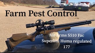 Farm Pest Control Air Arms S510 FAC Superlite Huma regulated 177 airarms airarmss510 [upl. by Hayyifas]