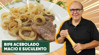 O SEGREDO DO BIFE ACEBOLADO PERFEITO EM MENOS DE 5 MINUTOS [upl. by Nnylirej]