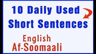 10 Daily Used Short Sentences Afsoomaali [upl. by Nahsor258]