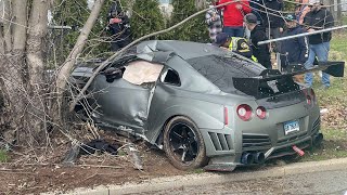 Nissan GTR Crash after leaving CCSU car show  Bad Driving Dash Cam [upl. by Linnie798]