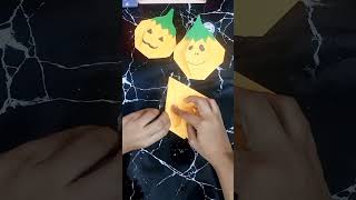 Cute Halloween origami idea origami halloween pumpkin artwithnimramubashira spooky craft art [upl. by Sairahcaz]