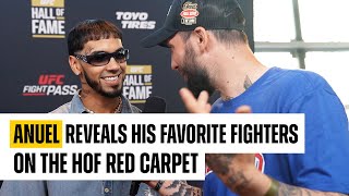 ANUEL REVEALS HIS FAVORITE FIGHTERS ON THE HOF RED CARPET [upl. by Audra525]