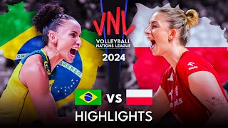 🇧🇷 BRAZIL vs POLAND 🇵🇱  Highlights  Womens VNL 2024 [upl. by Tema]