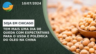 Soja em Chicago tem mais uma dia de queda com expectativas para o USDA e polêmica do óleo na China [upl. by Einberger630]