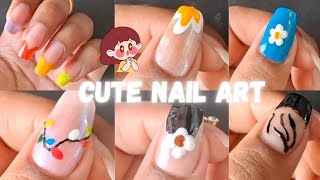 Cute natural nail designs😍nail polish design easy😘Easy nail designs for beginners🏡 cute nail art [upl. by Rolecnahc]