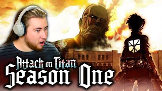 First Time Watching ATTACK ON TITAN Season 1 Reaction [upl. by Shotton376]