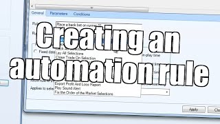 Creating an automation rule in Bet Angel  Betfair Trading [upl. by Chaudoin217]