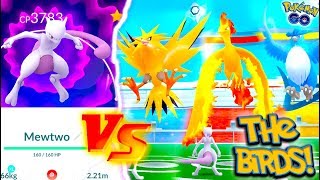 USING MEWTWO AGAINST ALL 3 LEGENDARY BIRDS IN POKÉMON GO MEWTWO CHALLENGE [upl. by Tayler]