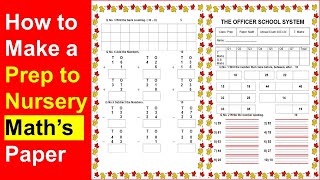 How to Create Math Paper for NurseryKGPrep in Ms Word  MS Education [upl. by Jolene]