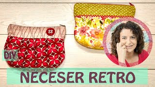 1 NECESER o BOLSA de maquillaje  ESTILO RETRO Patrones gratis [upl. by Elletnohs]