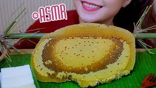 ASMR RAW HONEYCOMB WITH KIRI MOCHI  EXTREME STICKY EATING SOUNDS  LINHASMR [upl. by Jeniece132]