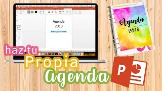 Como hacer tu propia AGENDA DESCARGABLE en Power Point Sayil DIY [upl. by Yenettirb]