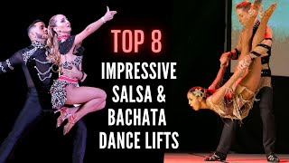 TOP 8 SALSA amp BACHATA Dance Lifts and Partnering  Cabaret KarenyRicardooficial etc [upl. by Ecirtahs]