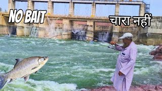 Best fishing 😱in Dam 🦈 no bait no chara 😄 Dam fishing near gates 😱 fishing in dam 🦈🦈youtubevideo [upl. by Ladnek]