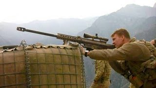 US Army Sniper In Afghanistan With His Barrett Rifle [upl. by Anisamot]