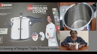 Bergner 35 ltr stainless steel triply pressure cooker [upl. by Arihat]