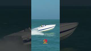 Roaring to Victory Cigarette Boat Conquers Haulover Inlet with Brute Power [upl. by Alta]