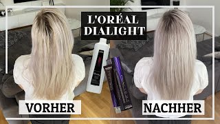 Gelber Ansatz Haare abmattieren  LOréal Dialight [upl. by Hatti724]