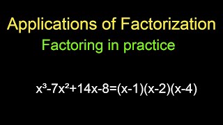 Applications of factoring polynomials 2 [upl. by Kurr]