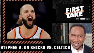 Stephen A reacts to the Knicks’ 2OT win over the Celtics ‘NEW YORK STAND UP’  First Take [upl. by Goldarina]