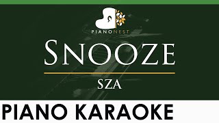 SZA  Snooze  LOWER Key Piano Karaoke Instrumental [upl. by Ailaroc]