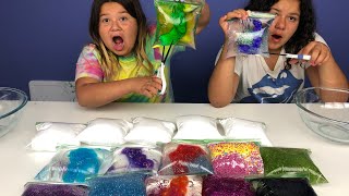 MAKING SLIME WITH BAGS  SLIME BAG TUTORIAL [upl. by Sansbury]