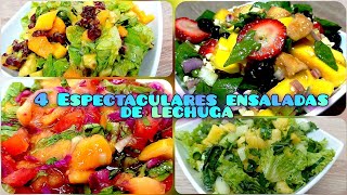 🥗 4 Espectaculares ensaladas de lechuga 😋🤤 [upl. by Ttennej]