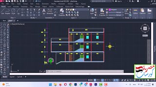 كيفية رسم لوحة القطاع لمخطط معمارى لمبنى فى اوتوكاد [upl. by Sinnej999]