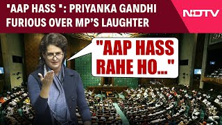 Parliament Session  Priyanka Gandhi Reacts Angrily To MPs Laughter [upl. by Yuma]