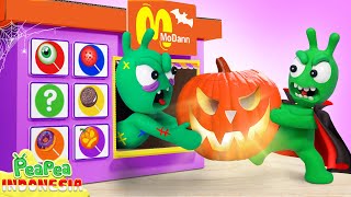 Pea Pea Coba Makanan Halloween di Mesin Penjual Otomatis 🎃 Kartun untuk anak anak [upl. by Heilman]