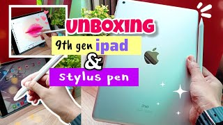 Unboxing 9th gen APPLE iPad amp Kingone stylus pen for my iPad 💖✨ [upl. by Sklar]