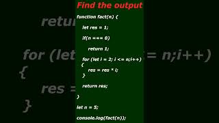 JavaScript interview question javascript factorials tamilcodeweb [upl. by Caren]