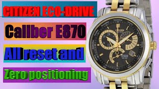 citizen ecodrive watch e870 all reset and zero positioning [upl. by Sices915]