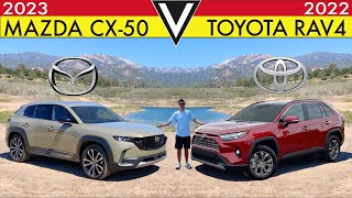 BATTLE OF KINGS  2023 Mazda CX50 vs 2022 Toyota RAV4 Comparison [upl. by Thurmond]