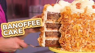 BANOFFEE MEGA CAKE  Banana amp Toffee Yum  How To Cake It [upl. by Aicekan472]