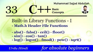 C Builtin Library Functions I  mathh Header File Functions [upl. by Ennadroj618]