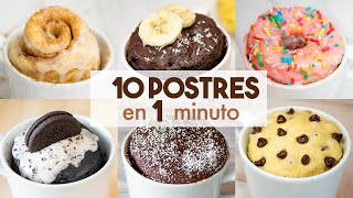 10 POSTRES en TAZA en MICROONDAS 🍩❤️  ¡en 1 minuto [upl. by Dorolisa897]