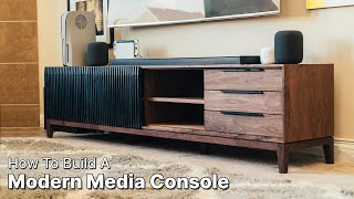 Building a Modern TV Media Console Credenza  Woodworking [upl. by Netniuq]