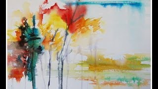 Paint an Abstract Landscape in Watercolor [upl. by Franni]