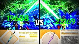 Alhaitham with Freedom sworn Vs Alhaitham with Mistsplitter reforged [upl. by Aknahs615]