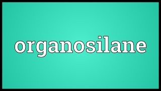 Organosilane Meaning [upl. by Lorolla]