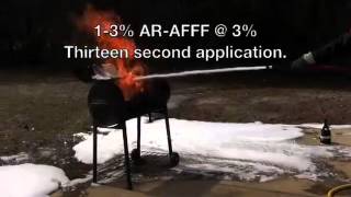 Gasoline Firefighting  Wetting Agent Compared To ARAFFF [upl. by Selym]