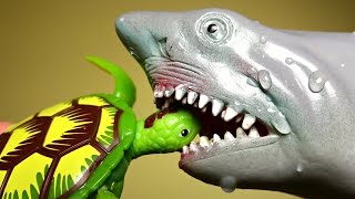 Dinosaur T Rex Toy Sharks Robo Turtle Playset Aquarium Octopus Sea Animals [upl. by Arraes212]