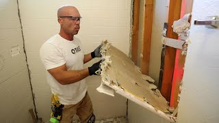 Tile Shower Removal  Tutorial [upl. by Ellerrad]