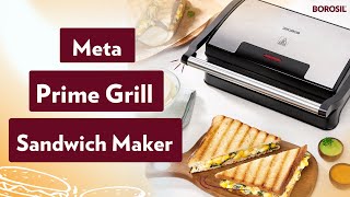 Meta Prime Grill Sandwich Maker  Electric Sandwich Maker  Borosil [upl. by Einot]