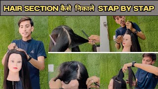 Hair Section कैसे निकले  Basic to Advance Hair Section  Full process in हिंदी ।Stap by Stap [upl. by Ladnyc]